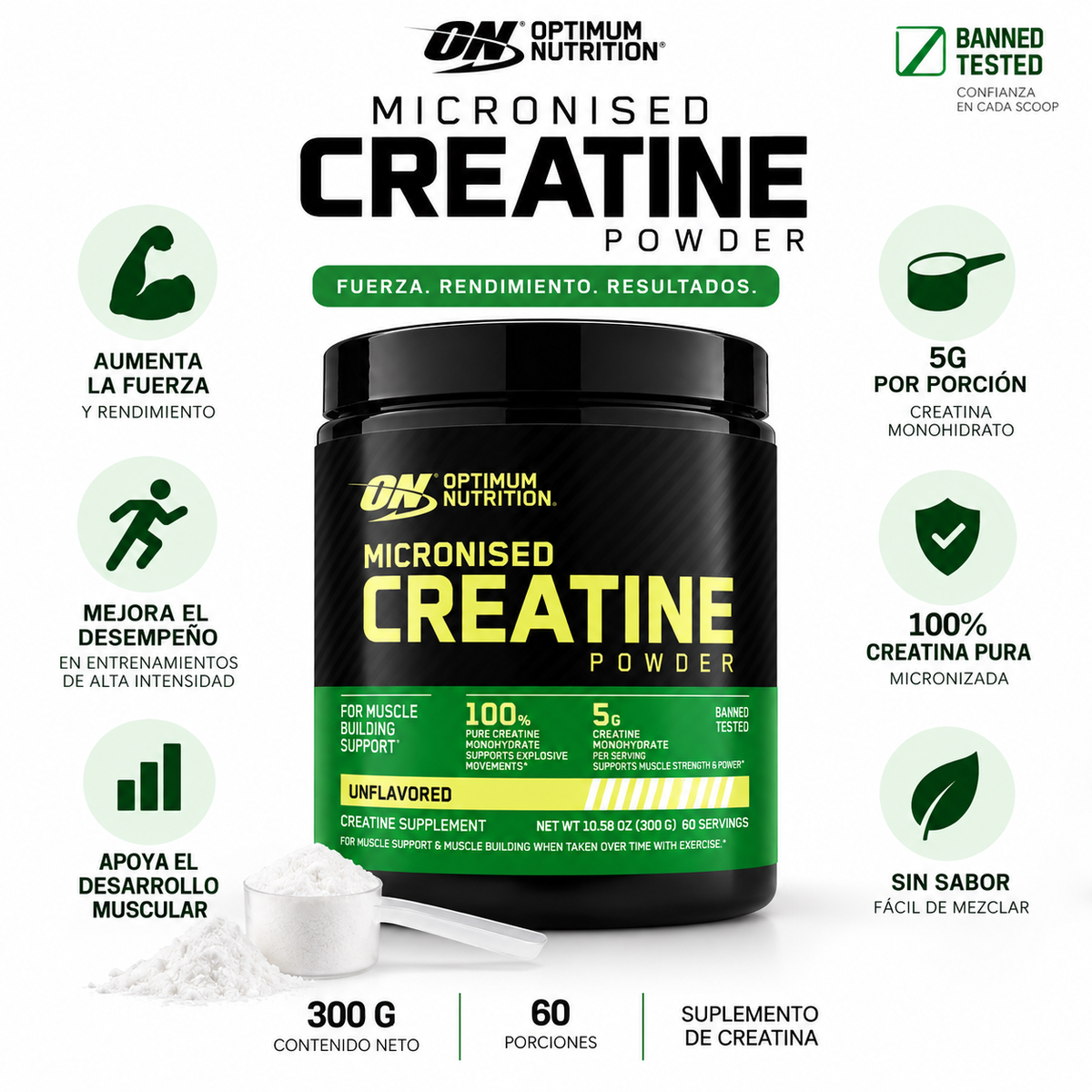 Creatina Monohidratada Micronizada 300 g